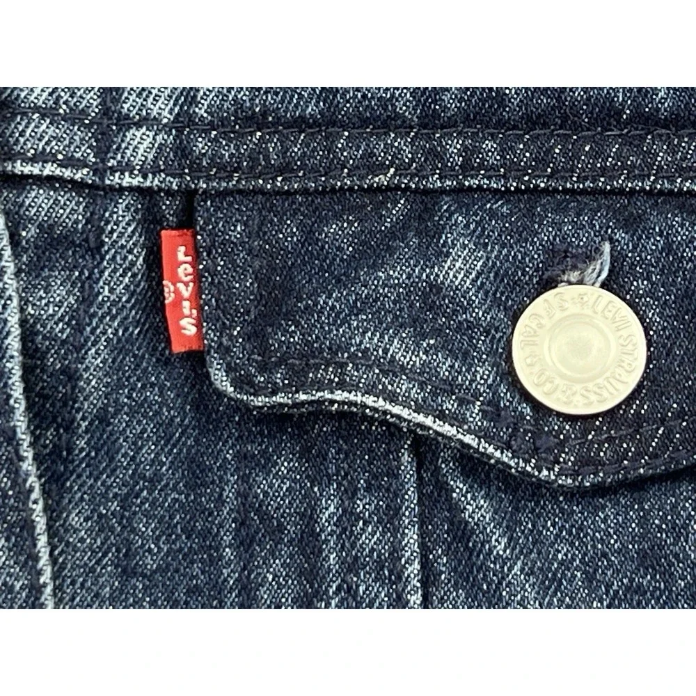 Levi's Jean Jacket Boys Med 10/12 Trucker Red Tab Youth Blue Denim‎ 100% Cotton